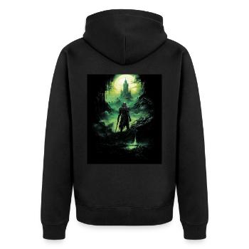 Fantasy Chevalier Château Magie Conte de Fées Mythique Gothique - Veste à capuche bio Premium Unisexe - noir - Dos - Nico (187cm)