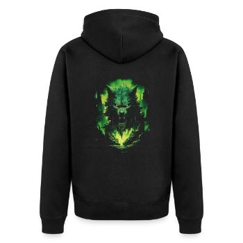 Fantasy Wolf Werewolf Horror Sword Supernatural - Unisex Premium Organic Zip Hoodie - black - Back - Nico (187cm)