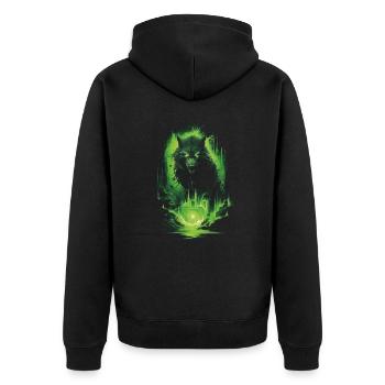 Fantasy Wolf Werewolf Horror Sword Supernatural - Unisex Premium Organic Zip Hoodie - black - Back - Nico (187cm)