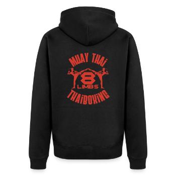 Muay Thaïlande Thaïlande - Veste à capuche bio Premium Unisexe - noir - Dos - Nico (187cm)