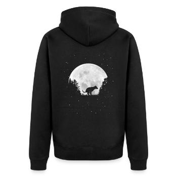 Pleine Lune - Nuit - Caca de chien - Silhouette - Veste à capuche bio Premium Unisexe - noir - Dos - Nico (187cm)