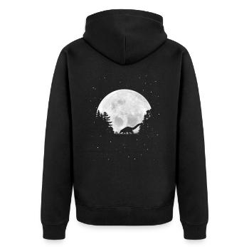Pleine Lune - Nuit - Coati Silhouette - Veste à capuche bio Premium Unisexe - noir - Dos - Nico (187cm)