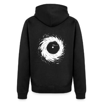 Haushaltsloch - Boah is halt so, ne - Unisex Premium Bio Zip Hoodie - Schwarz - Hinten - Nico (187cm)