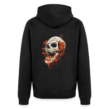 Déguisement de crâne d’Halloween - Creepy - Veste à capuche bio Premium Unisexe - noir - Dos - Nico (187cm)