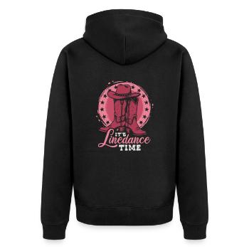 It's Linedance Time - Country Fan - Gift - Unisex Premium Organic Zip Hoodie - black - Back - Nico (187cm)