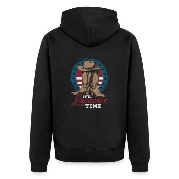 It's Linedance Time - Country Fan - Gift - Unisex Premium Organic Zip Hoodie - black - Back - Nico (187cm)