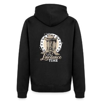 It's Linedance Time - Country Fan - Gift - Unisex Premium Organic Zip Hoodie - black - Back - Nico (187cm)