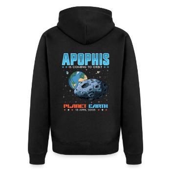 Événement spatial de rencontre rapprochée de l’astéroïde Apophis en avril - Veste à capuche bio Premium Unisexe - noir - Dos - Nico (187cm)