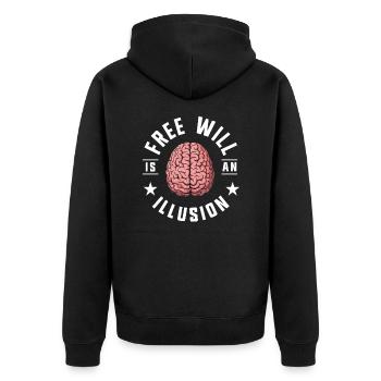 Le libre arbitre est une illusion drôle de conception de cerveau - Veste à capuche bio Premium Unisexe - noir - Dos - Nico (187cm)