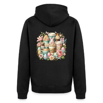 Amateurs de café de Pâques Café de lapin de Pâques - Veste à capuche bio Premium Unisexe - noir - Dos - Nico (187cm)