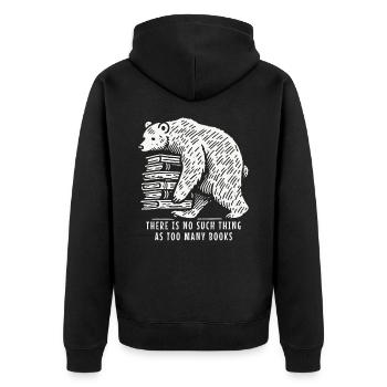 Drôle d’amour de livre ours déclaration pour fan de livre - Veste à capuche bio Premium Unisexe - noir - Dos - Nico (187cm)