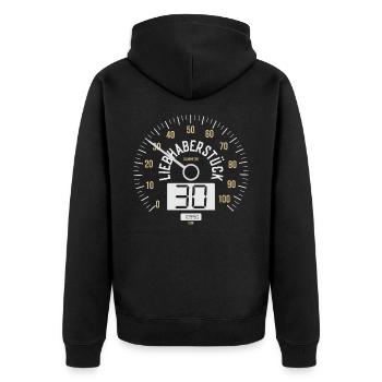 30 JAHRE TACHO 1993 OLDTIMER 30. GEBURTSTAG - Unisex Premium Bio Zip Hoodie - Schwarz - Hinten - Nico (187cm)