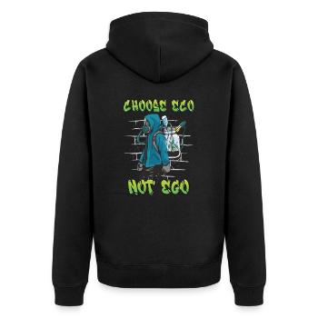 Jour de la Terre Environnementalistes Eco Choisissez Eco Pas Ego - Veste à capuche bio Premium Unisexe - noir - Dos - Nico (187cm)