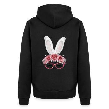 Mignonne lapine - Veste à capuche bio Premium Unisexe - noir - Dos - Nico (187cm)