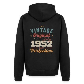 Juillet 1973 Anniversaire Juillet 1973 Original 1973 Juillet - Veste à capuche bio Premium Unisexe - noir - Dos - Nico (187cm)