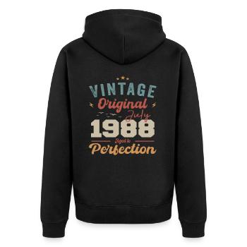 July 1988 Birthday July 1988 Original 1988 July - Unisex Premium Organic Zip Hoodie - black - Back - Nico (187cm)