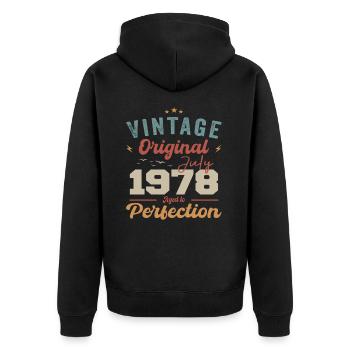 July 1978 Birthday July 1978 Original 1978 July - Unisex Premium Organic Zip Hoodie - black - Back - Nico (187cm)