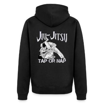 Jiu-Jitsu - Unisex Premium Bio Zip Hoodie - Schwarz - Hinten - Nico (187cm)