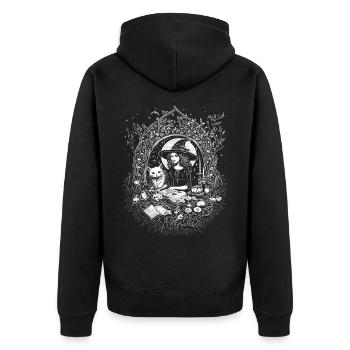 There's Witches 03 - The Sorcery - Unisex Premium Organic Zip Hoodie - black - Back - Nico (187cm)