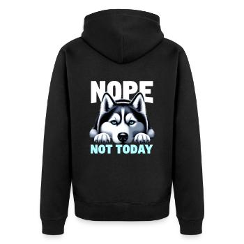 Nope Not Today Lazy Husky - Veste à capuche bio Premium Unisexe - noir - Dos - Nico (187cm)