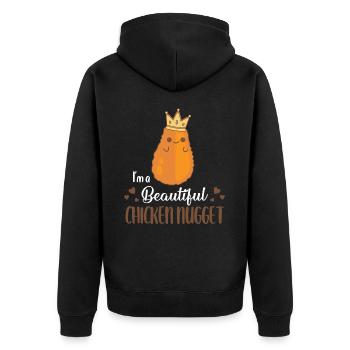 Je suis une belle pépite de poulet - Veste à capuche bio Premium Unisexe - noir - Dos - Nico (187cm)