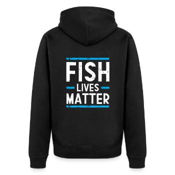 Fish Lives Matter Aquarium d'eau salée Biologie - Veste à capuche bio Premium Unisexe - noir - Dos - Nico (187cm)