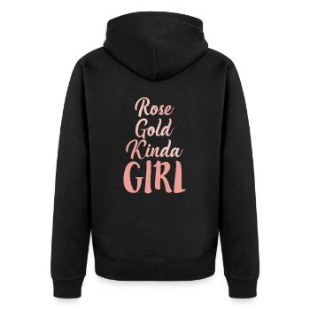 Rose Gold Kinda Girl Hair Color Trends Gift - Unisex Premium Organic Zip Hoodie - black - Back - Nico (187cm)