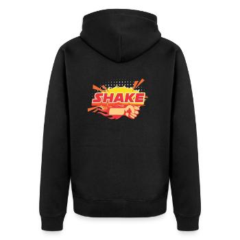 Shake And Bake - Unisex Premium Bio Zip Hoodie - Schwarz - Hinten - Nico (187cm)