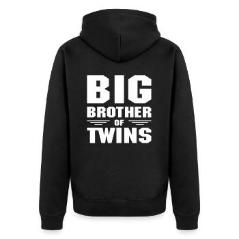 Grand Frère des Jumeaux Großer Bruder - Veste à capuche bio Premium Unisexe - noir - Dos - Nico (187cm)