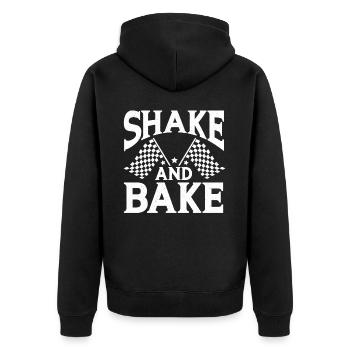 Shake And Bake Racing - Unisex Premium Organic Zip Hoodie - black - Back - Nico (187cm)
