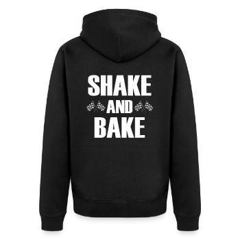 Shake And Bake Racing - Unisex Premium Organic Zip Hoodie - black - Back - Nico (187cm)