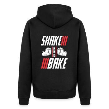 Shake And Bake - Unisex Premium Bio Zip Hoodie - Schwarz - Hinten - Nico (187cm)