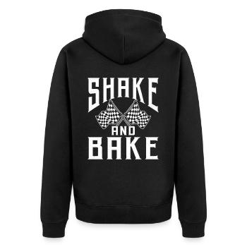 Shake And Bake Racing - Unisex Premium Organic Zip Hoodie - black - Back - Nico (187cm)