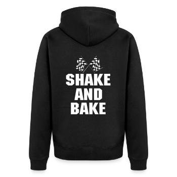 Shake And Bake Racing - Unisex Premium Organic Zip Hoodie - black - Back - Nico (187cm)