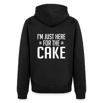Im Just Here For The Cake - Unisex Premium Organic Zip Hoodie - black - Back - Nico (187cm)