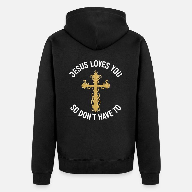 Jésus t’aime Christ - Veste à capuche bio Premium Unisexe - noir