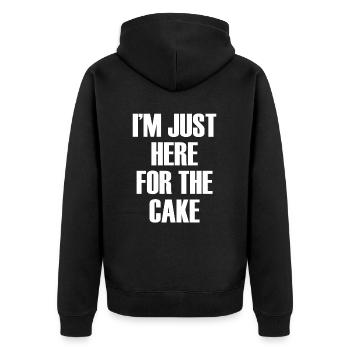 Im Just Here For The Cake - Unisex Premium Organic Zip Hoodie - black - Back - Nico (187cm)