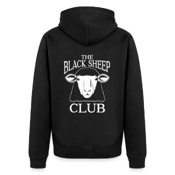 La drôle de famille sarcastique du Black Sheep Club - Veste à capuche bio Premium Unisexe - noir - Dos - Nico (187cm)