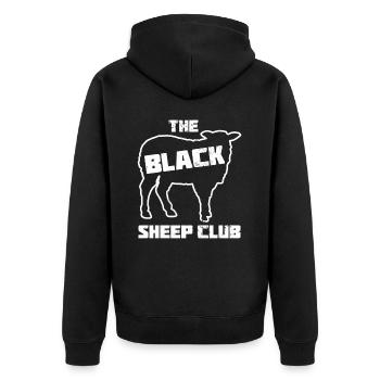 La drôle de famille sarcastique du Black Sheep Club - Veste à capuche bio Premium Unisexe - noir - Dos - Nico (187cm)
