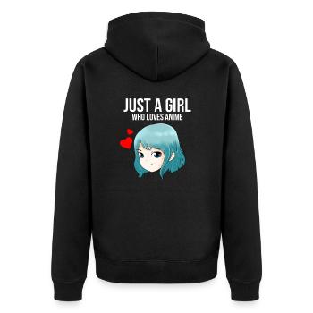 Just A Girl Who Loves Anime Funny Anime - Unisex Premium Organic Zip Hoodie - black - Back - Nico (187cm)