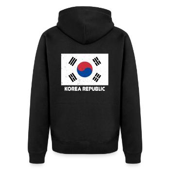 Korean Korean Republic Flag Pride Korean Flag - Unisex Premium Bio Zip Hoodie - Schwarz - Hinten - Nico (187cm)