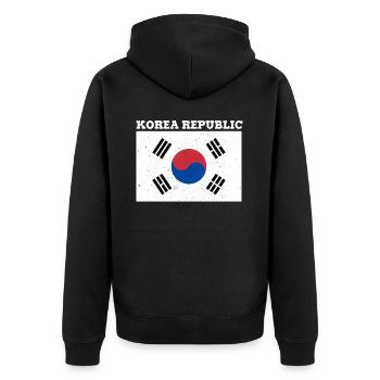 Korean Korean Republic Flag Pride Korean Flag - Unisex Premium Bio Zip Hoodie - Schwarz - Hinten - Nico (187cm)