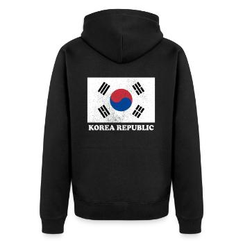 Korean Korean Republic Flag Pride Korean Flag - Unisex Premium Bio Zip Hoodie - Schwarz - Hinten - Nico (187cm)