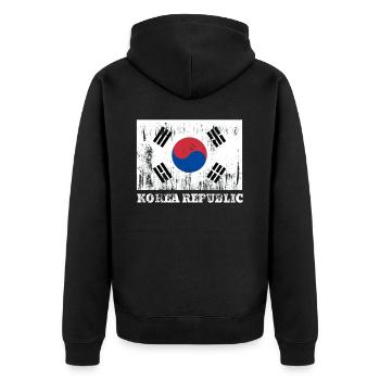 Korean Korean Republic Flag Pride Korean Flag - Unisex Premium Bio Zip Hoodie - Schwarz - Hinten - Nico (187cm)