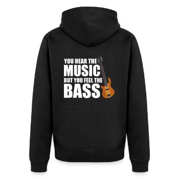 Musical Instrument Bassist Musician Bass - Unisex Premium Organic Zip Hoodie - black - Back - Nico (187cm)