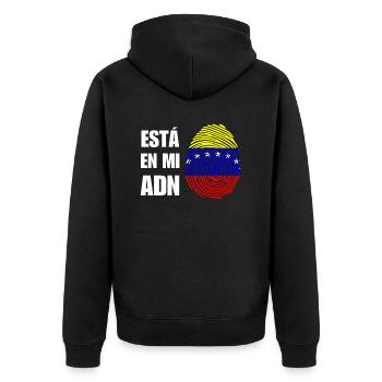 Venezuela ist in meiner DNA - Unisex Premium Bio Zip Hoodie - Schwarz - Hinten - Nico (187cm)