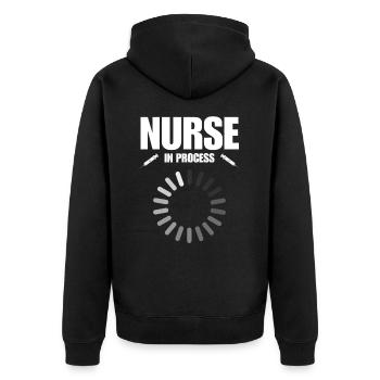 Infirmière en cours - Veste à capuche bio Premium Unisexe - noir - Dos - Nico (187cm)