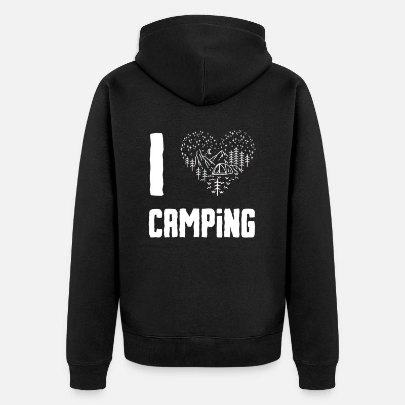 J’adore le camping - Veste à capuche bio Premium Unisexe - noir