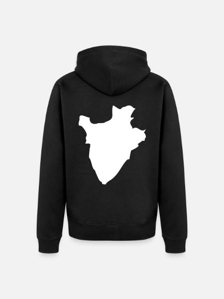 Burundi map flag - Unisex Premium Organic Zip Hoodie - black