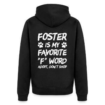 Rescue Dog Adopt Don't Shop - Unisex Premium Organic Zip Hoodie - black - Back - Nico (187cm)